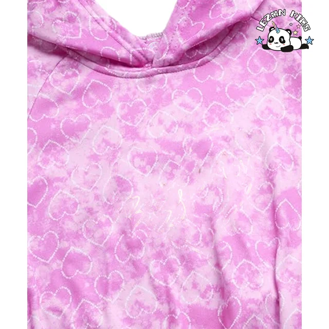 LEZONKIDS - Fast Delivery Customized Girls' Tie Dye Fleece Jog Pullover Hoodies and Jogger Sweatpants 2 Piece